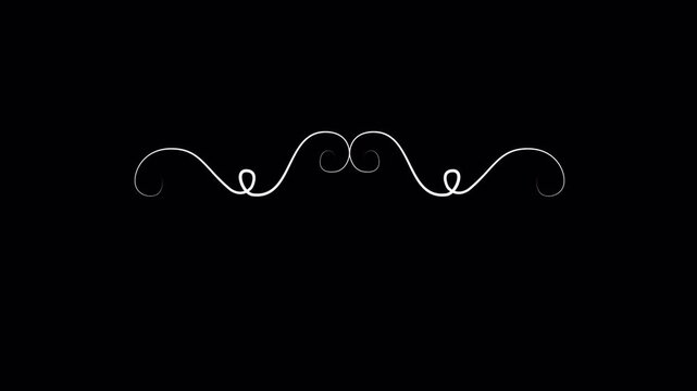 Elegant Silver Swirls on Black Background - Minimalist Design Element.