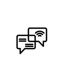 Wi-Fi chat bubbles wireless communication icons.