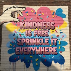 Fototapeta premium Kindness is Free - A Colorful Street Art Message.