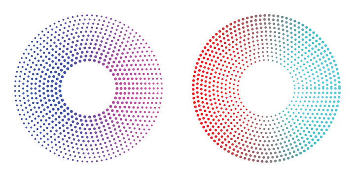 concentric circle pattern with radial dotted rings and abstract sound wave ripples. vector illustration.