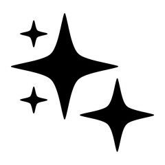 Obraz premium Black sparkle stars icon vector illustration representing shine, clean, and magic