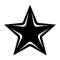 Black star icon vector illustration isolated on white background, five-pointed symbol for rating, award, or favorite design element
