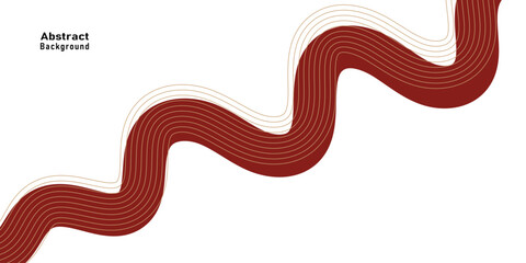 Fototapeta premium Abstract Maroon Parallel Curved Lines on White Background, Minimalist Wave Design