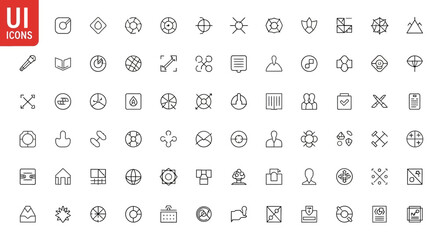 UI icons set, user interface elements, vector