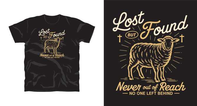 Lost but found never out of reach no one left behind sheep graphic