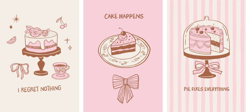 Vintage pastry shop, cafe and bakery posters, banners and prints collection.