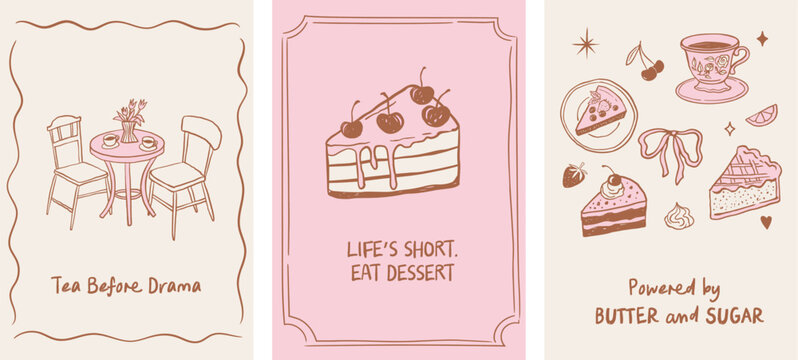 Vintage pastry shop, cafe and bakery posters, banners and prints collection.