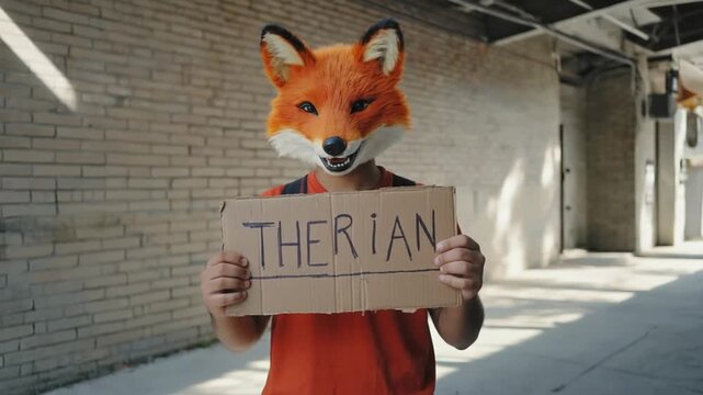 Teenager dressed as a therian.