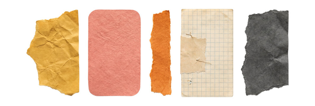 Handmade collage swatches elements set.