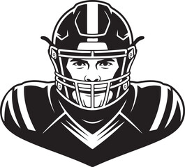 Football player crest shield emblem icon