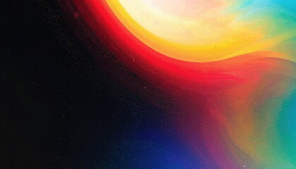 어두운 검은색 배경을 바탕으로 빨강, 주황, 노랑, 파랑, 초록색의 다채롭고 선명한 색상들이 부드럽게 소용돌이치며 혼합되는 역동적인 액체 질감의 현대적이고 예술적인 추상 배경 이미지입니다.