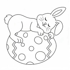 bunny with easter egg sketch 
