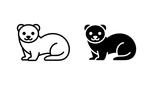 Two adorable cartoon-style ferret icons are depicted in a simple, playful manner.
