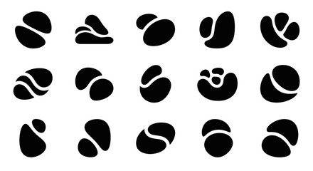 Fototapeta premium Abstract organic shapes set. Minimalist blob elements.