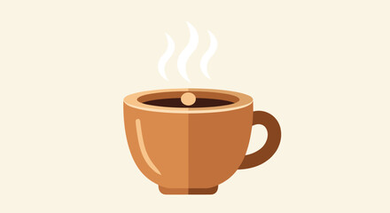 Obraz premium Brown Coffee Cup with Steam.