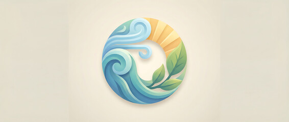 Fototapeta premium Embracing sustainability through eco-friendly practices in a serene natural environment promoting harmony between earth and water elements.