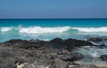Lave, vague et oc&eacute;an, Hawaii, jour, horizontal