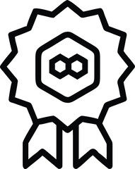 Obraz premium Rosette Award Ribbon with Intricate Hexagonal Symbol Representing Quality and Achievement