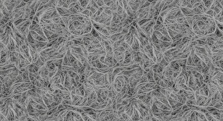 Close-up of a gray textured surface with a tangled, fibrous pattern.