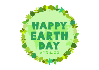 アースデーのイラスト 葉の円フレーム