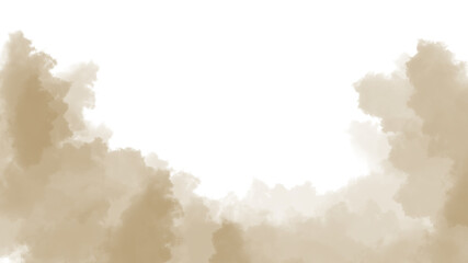 Obraz premium Abstract background design featuring atmospheric brown dust clouds obscuring the center white space for text overlay presentation