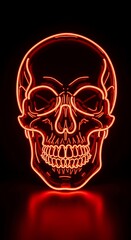 Neon Skull - A Striking Symbol of Mortality and Modern Art.