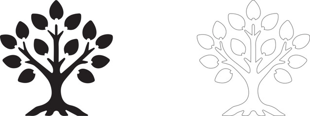 Eco tree vector icon. Growth tree of life.