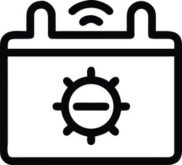 Fototapeta premium Wireless Schedule Device Icon with Minus Gear for Settings Management and Control