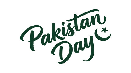 Pakistan day celebration with green text © md