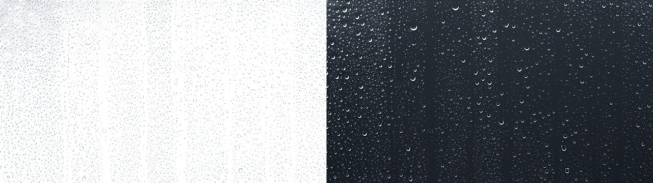 Water drops shower glass window rain droplets overlay macro glass droplet detail isolated PNG transparent background