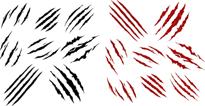 Claw Scratch Marks Vector Set &ndash; Animal Scratch and Grunge Slash Collection