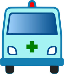Obraz premium Ambulance Emergency Vehicle Icon – Flat Healthcare Transport Vector Illustration