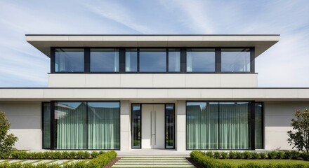 Fototapeta premium Modern Luxury Residence with Sleek Design and Ample Natural Light