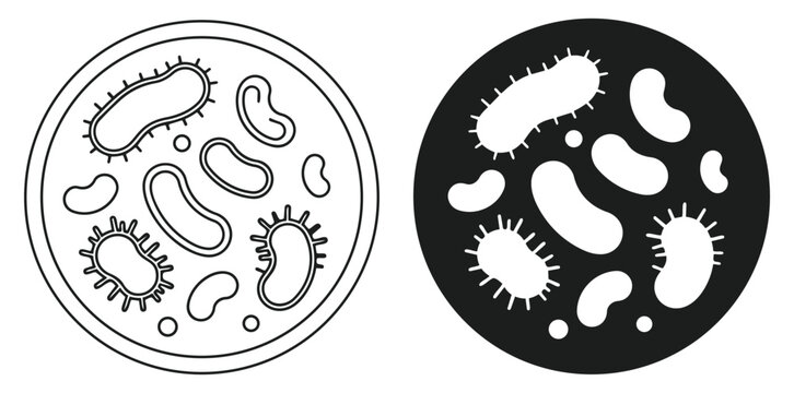 Petri dish bacteria science icon set vector icon set editable stroke outline symbol design collection isolated graphic element modern minimal style interface concept vector icon set editable stroke ou
