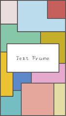 パステルカラーの長方形が重なり合うポップなモバイルフレーム背景