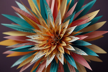 Abstract paper flower explosion