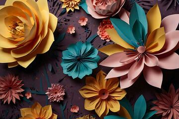 Abstract paper flower explosion