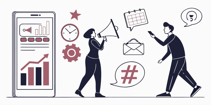 People protesting against social media platforms and their impact on society Vector