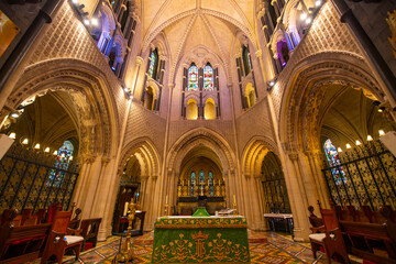 Obraz premium Altar of Christ Church Cathedral. The cathedral (Cathedral of the Holy Trinity) is located at Christchurch Pl in Wood Quay, old city of Dublin, Ireland. 