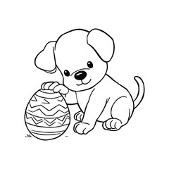 Fototapeta premium puppy playing with a ball
