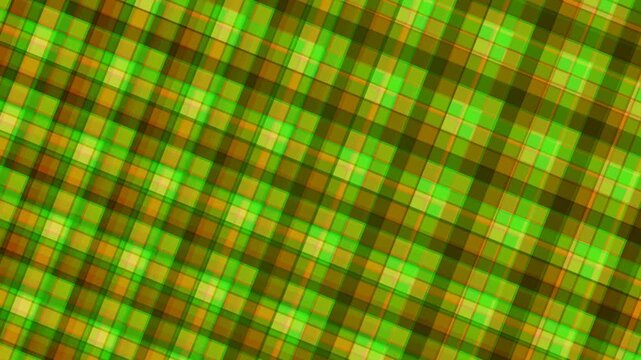 Vibrant green and brown plaid pattern viewed from directly above showcasing texture and design