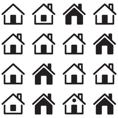 Simple House Vector Icon in Flat Minimal Style