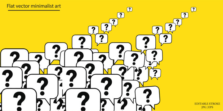 Question marks pattern uncertainty doubt yellow background