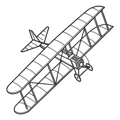 Black and white of a vintage biplane airplane vintage airplane © ni