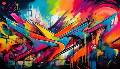 Obraz premium colorful urban graffiti street art design