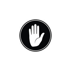 Obraz premium Hand Stop Icon Representing Warning and Attention