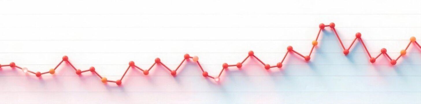 Line graph with plotted data points on plain white backdrop, graph, plot