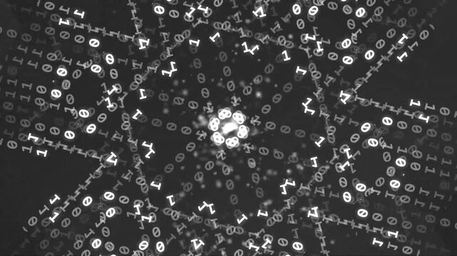 Abstract Black and White Digital Pattern.