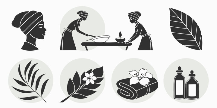 People enjoying a meal with various fruits and vegetables on display Vector