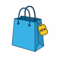 Blue Shopping Bag with New Tag.